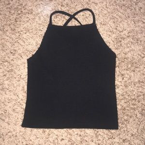 black halter top shirt
